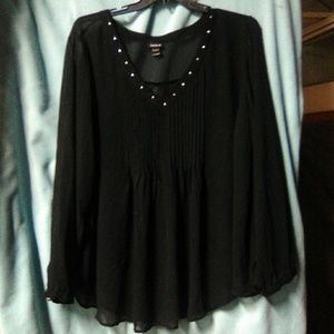 Torrid sheer long sleeve blouse